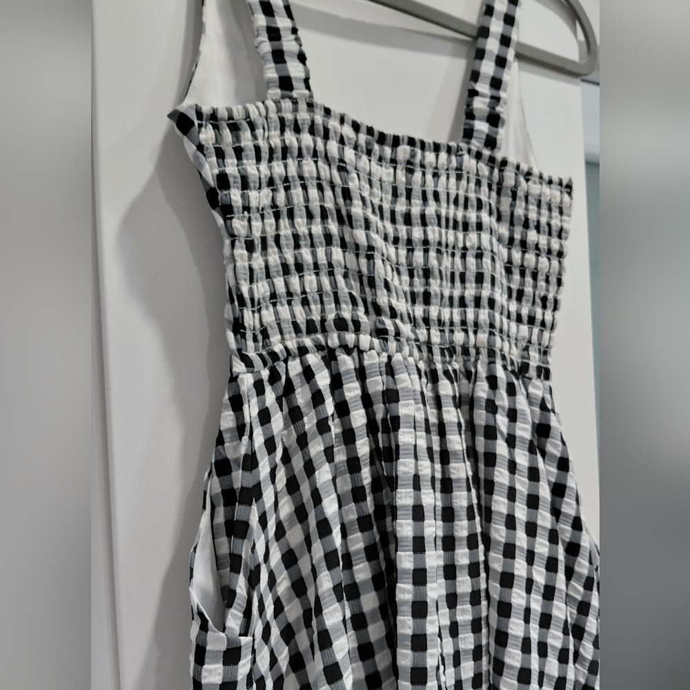 Boho Check Woven Crinkle Maxi Dress XS - Picture 5 of 8